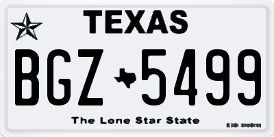 TX license plate BGZ5499