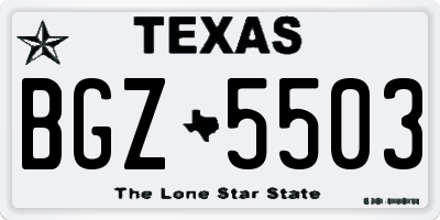 TX license plate BGZ5503