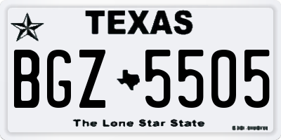 TX license plate BGZ5505