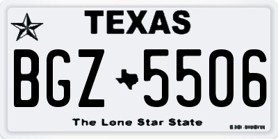TX license plate BGZ5506