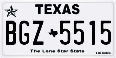 TX license plate BGZ5515