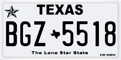 TX license plate BGZ5518