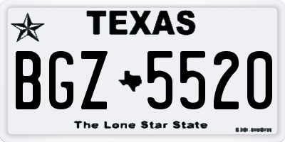 TX license plate BGZ5520