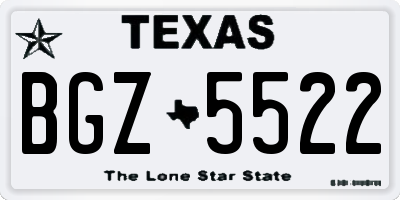 TX license plate BGZ5522
