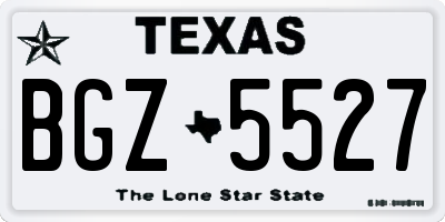 TX license plate BGZ5527