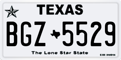 TX license plate BGZ5529