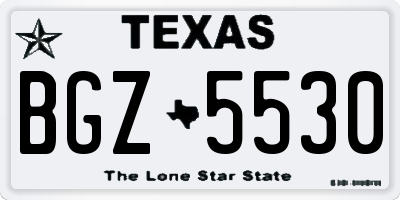 TX license plate BGZ5530