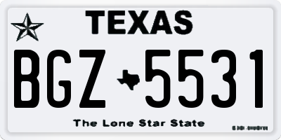 TX license plate BGZ5531