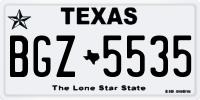 TX license plate BGZ5535