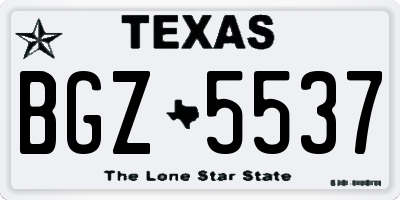 TX license plate BGZ5537