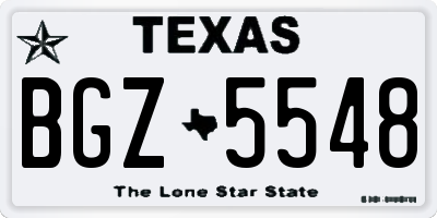 TX license plate BGZ5548