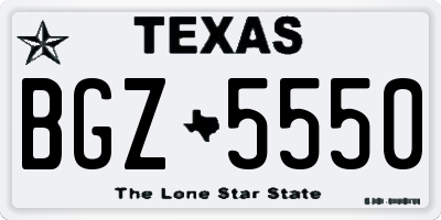 TX license plate BGZ5550