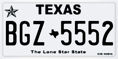 TX license plate BGZ5552