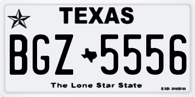 TX license plate BGZ5556