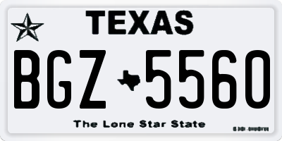 TX license plate BGZ5560