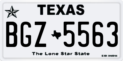 TX license plate BGZ5563