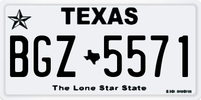 TX license plate BGZ5571