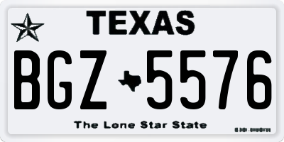 TX license plate BGZ5576