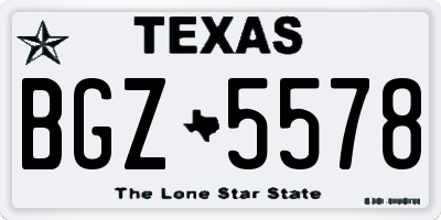 TX license plate BGZ5578