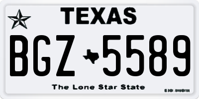 TX license plate BGZ5589