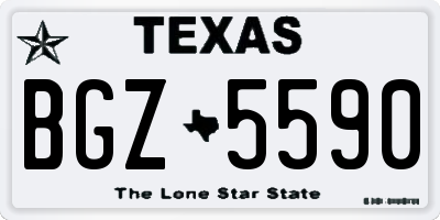 TX license plate BGZ5590