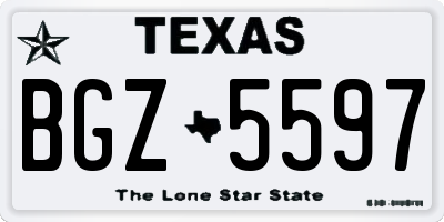 TX license plate BGZ5597