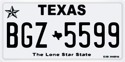 TX license plate BGZ5599