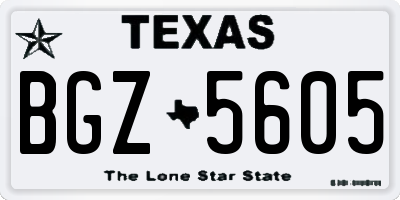 TX license plate BGZ5605