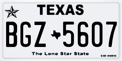 TX license plate BGZ5607