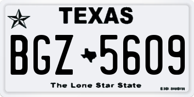 TX license plate BGZ5609