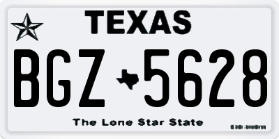 TX license plate BGZ5628