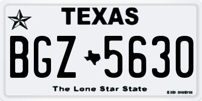 TX license plate BGZ5630