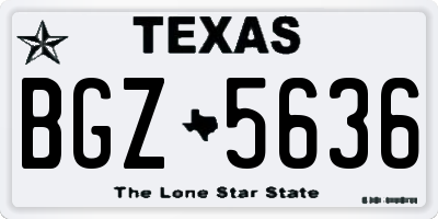 TX license plate BGZ5636