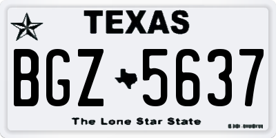TX license plate BGZ5637
