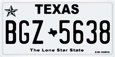 TX license plate BGZ5638