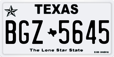TX license plate BGZ5645