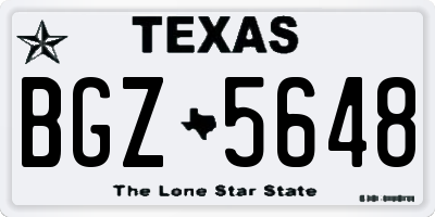 TX license plate BGZ5648