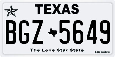 TX license plate BGZ5649