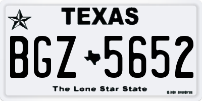 TX license plate BGZ5652