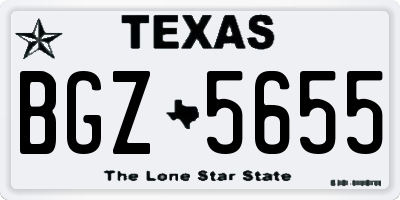 TX license plate BGZ5655