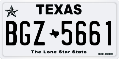 TX license plate BGZ5661
