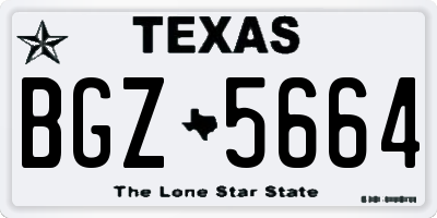 TX license plate BGZ5664