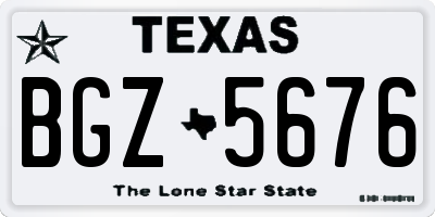 TX license plate BGZ5676