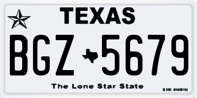 TX license plate BGZ5679