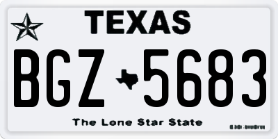 TX license plate BGZ5683