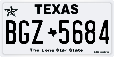 TX license plate BGZ5684