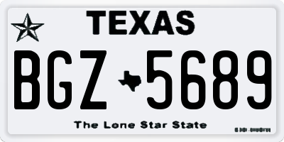TX license plate BGZ5689