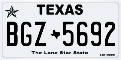 TX license plate BGZ5692