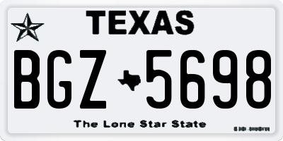 TX license plate BGZ5698
