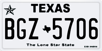 TX license plate BGZ5706